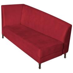 Imagem de Recamier Valéria 140cm Lado Direito Suede Vermelho - Amarena Móveis