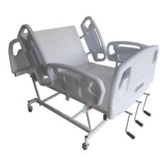 Imagem de Cama Hospitalar Infantil Manual 3 Movimentos Grades De Plástico Injeta