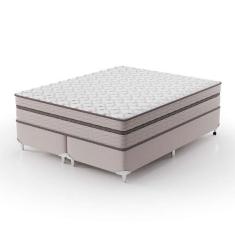 Imagem de Cama Box Queen com Colchão Sonhare Mola Ensacada Bege - Montreal