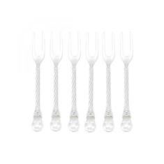 Imagem de Conjunto 6 Garfos para Petisco de Zamac Silver Plated Cristal Lyor Prata
