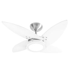 Imagem de Ventilador de Teto 220V Led Alumínio Escovado Azzam Tron Ventiladores Branco/Alumínio Escovado