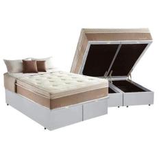 Imagem de Cama Box Baú Casal Bipartida + Colchão Herval Diplomat Molas Maxspring