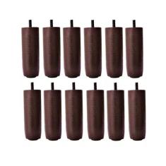 Imagem de Kit 12 Pés Para Cama Box Ou Baú Queen King Size Bipartido Ou Conjugado Pezinhos Fortes Madeira Maciça