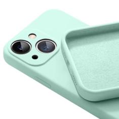 Imagem de Capa de telefone quadrada de silicone líquido para iPhone 13 14 Pro Capa para iPhone 14 11 13 12 Pro Max XR XS 7 8 Plus Capa traseira de proteção, azul ciano, para iPhone 13