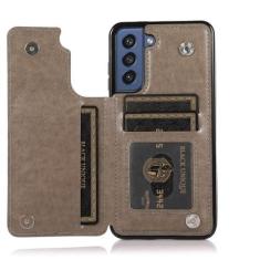 Imagem de Carteira de couro flip para Samsung Galaxy S23 S21 FE 5G S22 Ultra Plus A53 A73 A14 A54 Capa com suporte para cartão de crédito, marrom, para Galaxy S21 Ultra