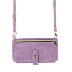 Imagem de Capa de telefone carteira crossbody para Samsung Galaxy S21 S23 FE S24 S22 Plus Note 20 Ultra A53 A14 A34 A54 porta-cartões cordão de couro, roxo, para Galaxy A34