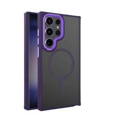 Imagem de Fosco para carga sem fio caso à prova de choque para samsung galaxy s24 s23 fe s22 plus ultra híbrido pára-choques armadura capa, roxo escuro, para s23 fe