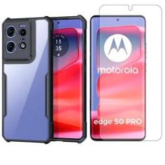 Imagem de Capa Airbag Para Moto Edge 50 Pro + Pelicula Hidrogel - Gr Global Revo