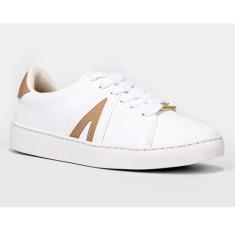 Imagem de Tênis Vizzano Casual Cano Baixo Feminino - Branco e Bege, 35
