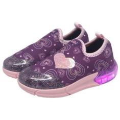 Imagem de Tenis Infantil Menina Slip On Luz Bibi Space Coração 1228025-Feminino