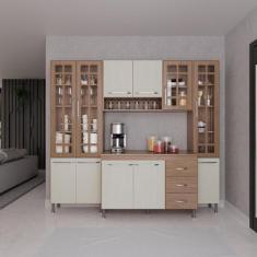 Imagem de Cozinha Modulada Compacta Fidelitá Paris 4 Peças 225cm 11 Portas 3 Gav