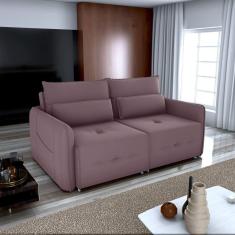 Imagem de Sofá Cama 3 Lugares Celine para Sala de Estar Canela