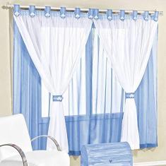 Imagem de Cortina 2,00m X 1,70m Alt. Kids Decoração Quarto Criança em Voal para Varão -  Claro