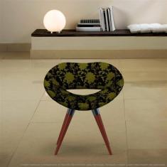 Imagem de Poltrona Beijo Floral  E  Cadeira Decorativa Com Base Fixa