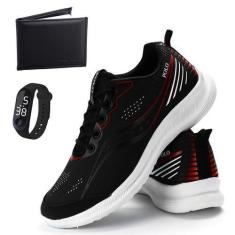 Imagem de Tenis Para Corrida Caminhada Polo Running Super Leve Kit Carteira Relo