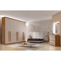 Imagem de Guarda Roupa Casal 100% Mdf 6 Gavetas - Pernambuco-Imbuia/Off White -