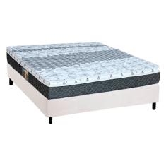 Imagem de Conjunto Box Casal: Colchão Molas Castor Bonnel System Class + Base crc Courano White(138x188)