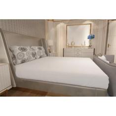 Imagem de Jogo De Lençol Zono Enxovais Cama Queen 3 Peças Malha 100% Algodão Mandala Cinza