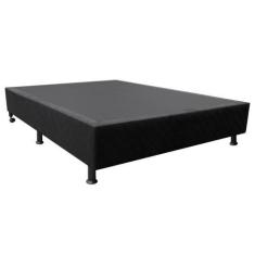 Imagem de Base Box Para Cama Casal 138X188cm Liz S05 Suede Bordado Preto - Mpoze