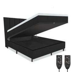 Imagem de Cama Box Baú e Colchão Magnético Massageador + Cabeceira - Eco New Pre
