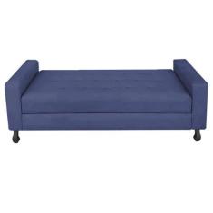 Imagem de Recamier Calçadeira Sofá Dama  1,40 cm Casal Baú Quarto Sala Suede Azu
