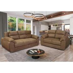 Imagem de Conjunto De Sofá 3X2 Lugares Prisma Bello Estofados Caramelo