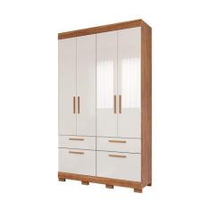 Imagem de Guarda Roupa Casal Com Espelho 100% Mdf 4 Portas 3 Gavetas Porto Panan