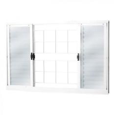 Imagem de Janela de Aço Veneziana de Correr 100x120cm 6 Folhas com Grade Minas S