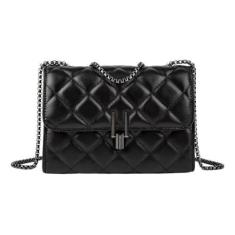 Imagem de Bolsa Feminina Transversal Acolchoada Corrente Chumbo - Alwy, Preto