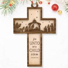 Imagem de Enfeites de Natal de Presépio - Enfeites de Natal de Jesus, Enfeites de Natal Católicos, Enfeites de Natal Religiosos, Enfeites de Natal Cristãos - Presente de Presépio - Ornamentos de Presépio de