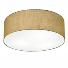 Imagem de Plafon Cilíndrico Md-3049 Cúpula em Tecido 70x15cm Palha - Bivolt