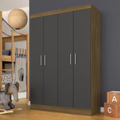 Imagem de Guarda Roupa Solteiro Paris 4 Portas Boreal/grafit - Móveis Arapongas