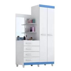 Imagem de Guarda Roupa Solteiro Com Espelho 2 Portas 4 Gavetas Melissa Acp Móvei