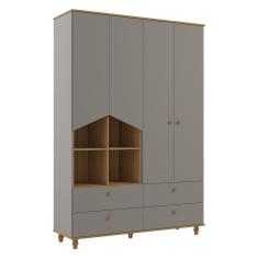 Imagem de Guarda Roupa Infantil Casinha 4 Portas e 4 Gavetas - Permóbili Baby