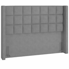 Imagem de Cabeceira Cama Box King 195 cm P05 Paris Linho Cinza Escuro - Lyam Decor