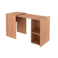 Imagem de Mesa Multiuso Escritorio Retratil Me4170 C 2 Nichos Amendoa Tecno Mobili