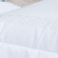 Imagem de Jogo De Lençol Casal Mel 4Pçs 400 Fios Bordado 100% Algodão Egípcio Vá