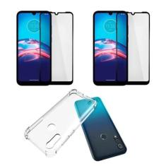 Imagem de Kit Capinha Celular Antichoque Compatível Moto E6s + 2 Películas Vidro 3D/9D