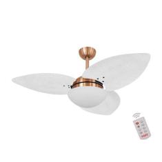 Imagem de Ventilador de Teto Kovalski Cobre 3 Pás Palmae Branco 220V com Control