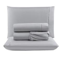 Imagem de Jogo Cama Lençol Unique Casal Padrão Micro Percal 400 Fios Ponto Palit