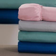 Imagem de Lençol Solteiro Cazza com Elástico em Poliéster Rosa - Andreza, UNICA