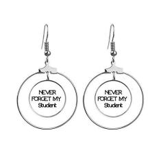 Imagem de Brincos de argola com citação Never Foget My Student Teacher