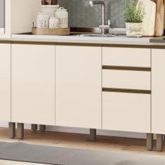 Imagem de Balcão Pia 2 Gavetas 3 Portas 120cm Connect Off White