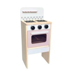 Imagem de Brinquedo Fogão Em Madeira Rosa Coleção Comidinhas 3+ - Newart Toys