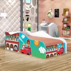 Imagem de Mini Cama Fun Usinho Bombeiro Infantil Com Colchão