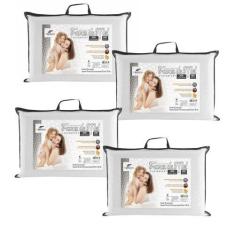 Imagem de Kit com 4 Travesseiros Baixo Macio - 10cm - Fibrasca
