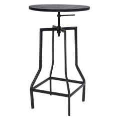 Imagem de Mesa Alta Bistro Bar Industrial Tampo Madeira Loft Turner Preto