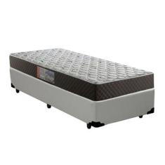 Imagem de Cama Box Solteiro Colchão Mola Bonnel Belos Sonhos + Box Sintético 60x88x188 Preto