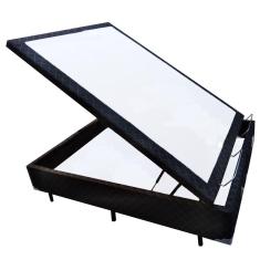 Imagem de Cama Box Baú Casal Belos Sonhos Poliéster Preto 49x138x188