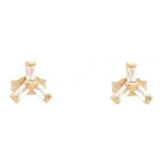Imagem de Brinco Infantil Zirconia Folheado - Dourado - De Castro Joias
